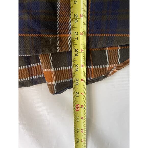 Duluth Trading Flannel Womens XXL 2XL Orange Plaid Folklore Button Heavy Shirt - Picture 7 of 7